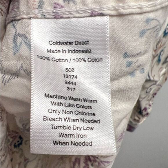 Coldwater Creek Cream Floral Button Down Shirt - Picture 3 of 5